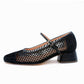 Zapato Mary Jane Mesh Nassau Black Python – Sabinis