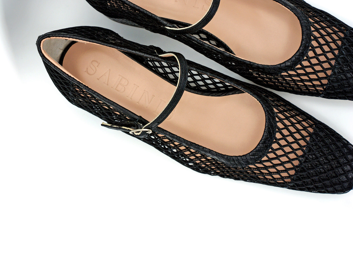 Zapato Mary Jane Mesh Nassau Black Python – Sabinis