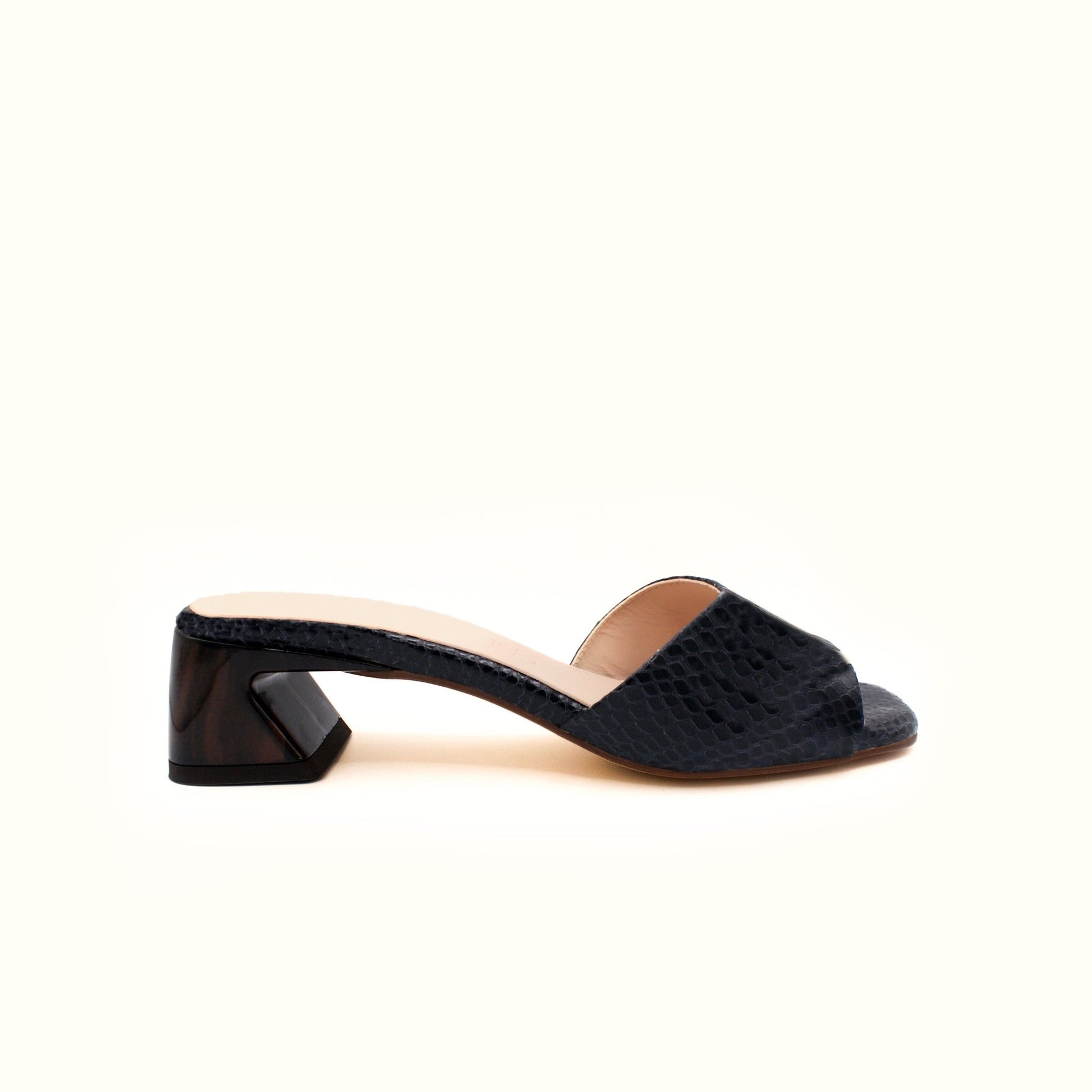 Mule Sandal Sabinis - Essential Black Python - Sabinis