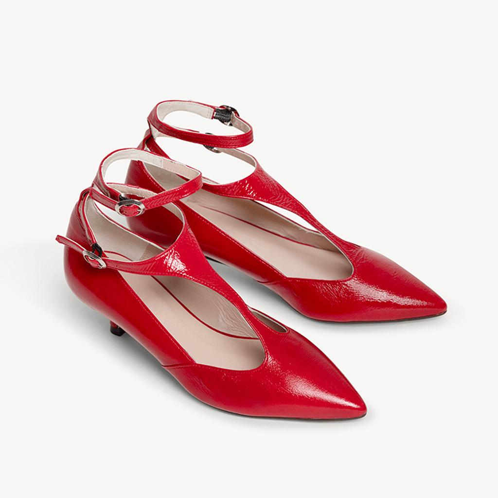 Stilettos Honey en rojo brillante – diseño elegante de Sabinis con acabado en charol y tacón fino