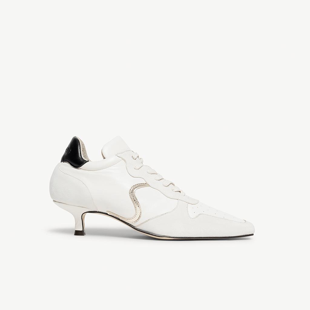 sneakers con tacon zapato comodo en piel color Ivory Miami Sabinis made in Spain